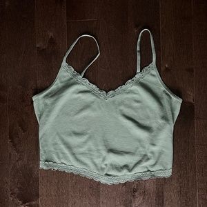 Hollister Green Tank Top Size M